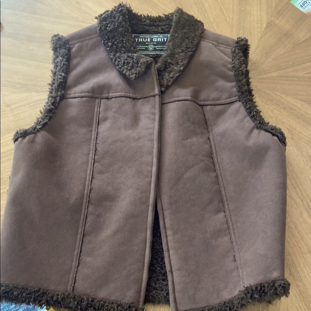 True Grit Brown Faux Fur Shearling Vest